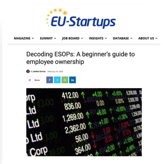 EU-Startups: Decoding ESOPs: A beginner’s guide to employee ownership